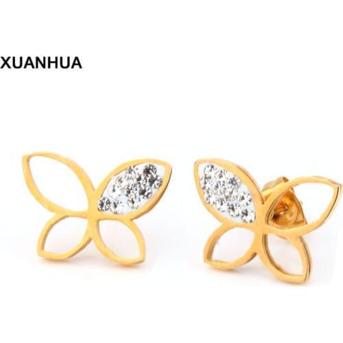 XUANHUA Stainless Steel Earrings 2019 Accessories Stones Stud Earrings For Women Jewelry Brincos Gifts For Women Fashion Jewelry