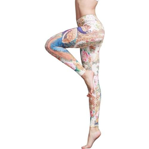 Printed High Waist Yoga Pants Women Sport Skinny Workout Slim Gym Leggings Sports Fitness Running Jogging Elastic Training Pants