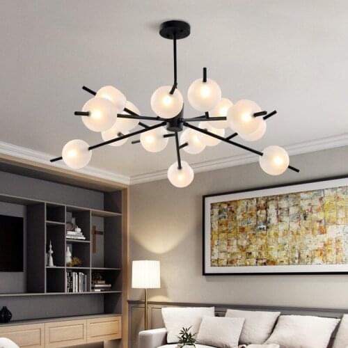 Nordic pastoral small restaurant bar living room pendant light modern glass ball branch spider clothing store pendant lamp