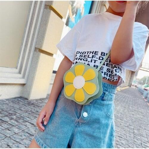 Childrens Bags Girls Shoulder Messenger Bags Cute Flowers Little Girls Mini Coin Purse Fashion Princess Accessories Bag