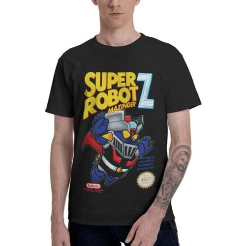 Super Robot Mazinger Z Tshirt Men Unique Tee Tops 100% Cotton T Shirts Short Sleeve Japanese Manga T-shirts Gift Clothes