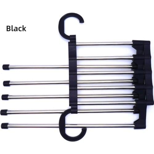 Yinzam Multi Function 5 and1 Pants Rack Shelves Storage Organizer Stainless Steel Magic Trouser Hanger 2 Pack Cloth Hanger