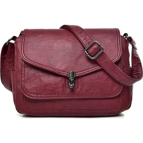 2021 Womens Vintage Leather Shoulder Messenger Bags Luxury Designer Fashion Female Retro Large Capacity Business Crossbody Bag