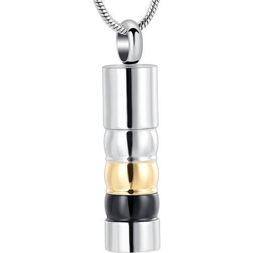 Cylinder Urn Necklace for Ashes Stainless Steel Keepsake Urn Pendant Necklace Keepsake Memorial Ashes Jewelry For Men