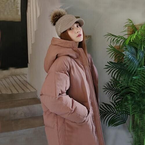 Brick Red Cotton-padded Clothes Loose Coat Woman New Pattern Thickening Long Fund Student Easy All-match Cotton Bread Serve