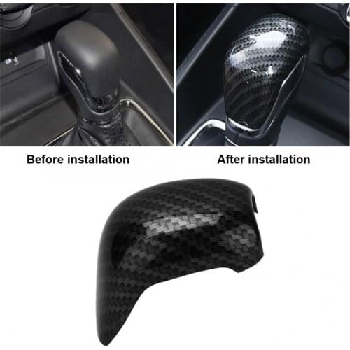 1pc Car Gear Shift Knob Head Cover Trim Decorative Sticker for MG ZS 2017-2018 Carbon Fiber Interior Mouldings colorfast