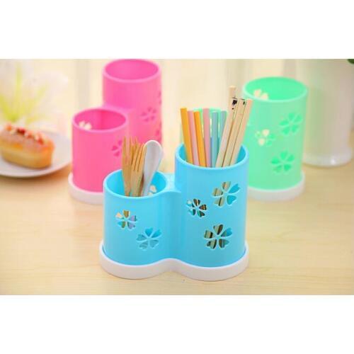 1PC Spoon Organizer Tube Dish Drainer Plastic Chopsticks Cutlery Storage Box Kitchen Accessories LF 099