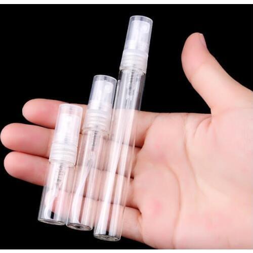 100pcs Perfume Glass Bottle 3ml 5ml 10ml Mini Refillable Sample Travel Empty Spray Atomizer Bottles Cosmetic Packaging Container