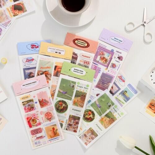 4 Sheets Interesting Journey Stationery Stickers Sealing Label Travel Sticker Diy Scrapbooking Diary Planner Albums Decorations