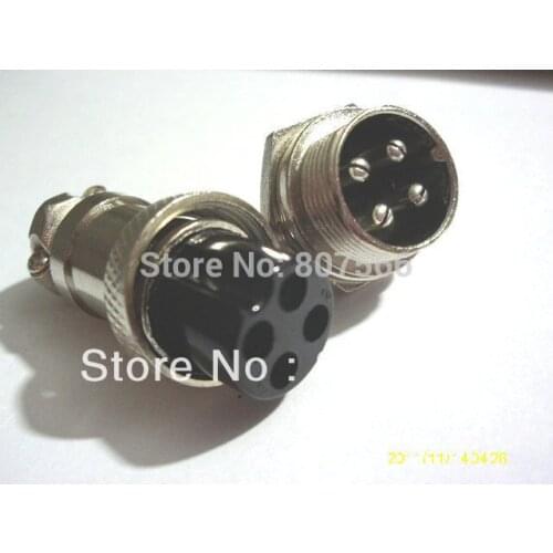 5 set 4-Pin 16mm GX16 Audio Cable Connector Chassis Mount New