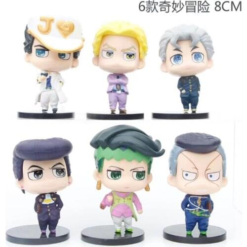 6Style/Set JOJOs Bizarre Adventure Lamond Kujo Jotaro Higashikata Josuke Anime PVC Action Collection Toy Gift Anime Figurine