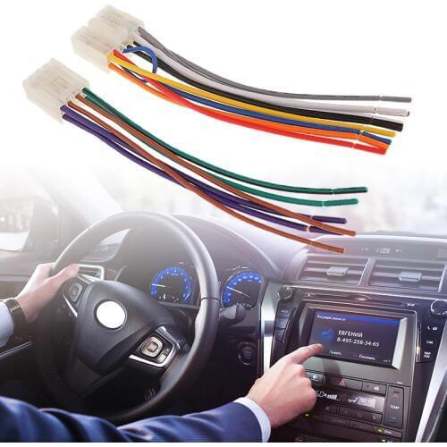 1 Set 10 Pin+ 6 Pin Car Stereo Radio/CD/DVD Player ISO Wiring Harness Connector For Toyota Car Stereo 6.3" Car Accessories