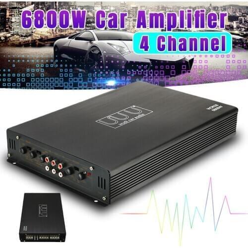 DC 12V 6800W Max 4 Channels Car Sound Amplifiers Class A/B Home Subwoofer Audio Stereo Bass Speaker Automotive Audio Amplifiers