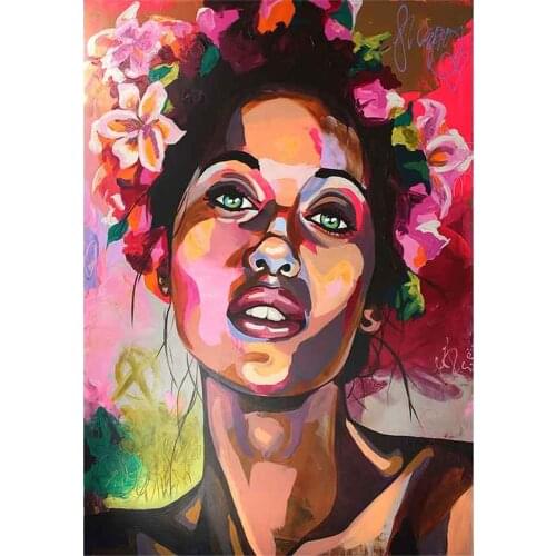 Black White African Nude Woman DIY 11CT Cross Stitch Embroidery Kits Needlework Craft Set Printed Canvas Cotton Sell