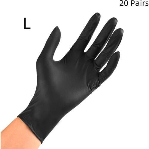 40pcs Tattoo Gloves Black Latex Disposable Waterproof Comfortable Rubber Disposable Mechanic Nitrile Gloves Tattoo Supplies