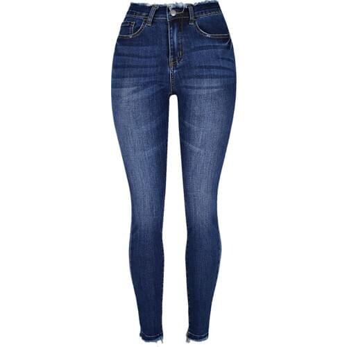 High Waisted Skinny Denim Jeans for Women Ankle-Length Ladies Cotton Blue Pencil Pants Streetwear Spring 2021 Womens Clothing