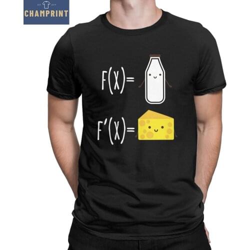 The Derivative Of Milk Cheese T Shirt Men 100% Cotton Humor T-Shirts O Neck Science Math Tees Short Sleeve Clothes Gift Idea