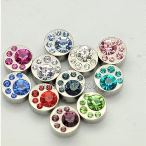Hot Sale! 8mm palm Shape Crystal titanium steel Unisex stud magnetic earrings all 11 colors a lot