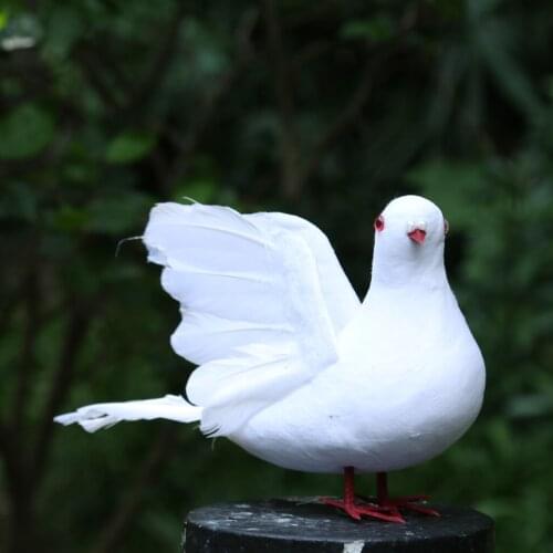 Artificial Decorative Simulation Pigeon Artificial Foam Feather White Pigeon Bird DIY Decor Wedding Ornament Home Wedding Decor