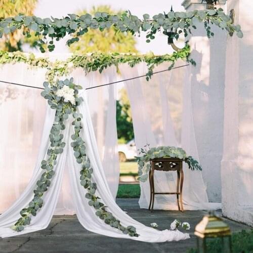 2m Wedding Decoration Artificial Eucalyptus Plants Green Eucalyptus Vines Garland Fake Plants Ivy Wreath Birthday Party Decor