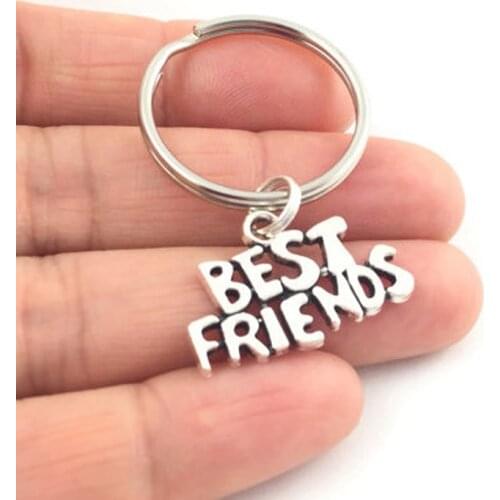 Custom Best Friends Keychain, Hand Stamped Initial Jewelry, Christmas Friend Gift, Friendship Key Chains, Best Friends Jewelry