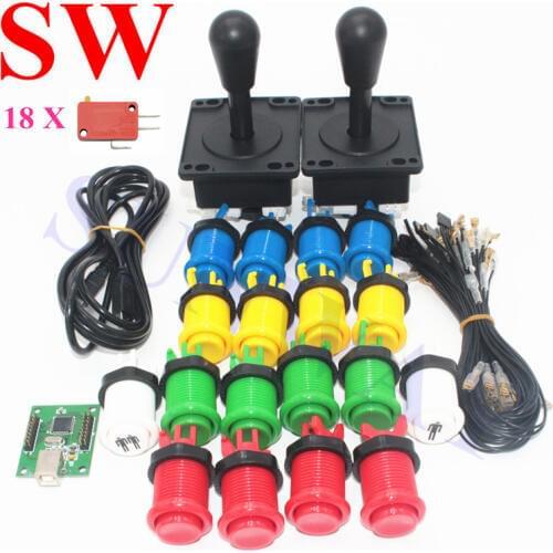 Jamma Arcade Cabinet DIY Kit 2Player USB Arcade controller To PC Connection The American style Joystick 4/8way HAPP Push Buttons