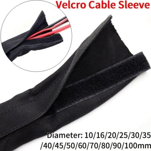 Cable Sleeve 10mm - 100mm With Velcro Tape Self Closed Nylon Flexible Cable Sock Harness Sheath Management Protection Wire Wrap
