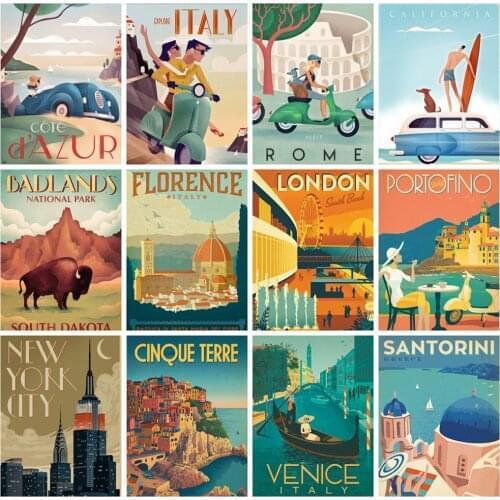 Huacan Diamond Painting Full Square New Arrival City Scenery Mosaic Embroidery New York Venice Diamond Art Home Decor