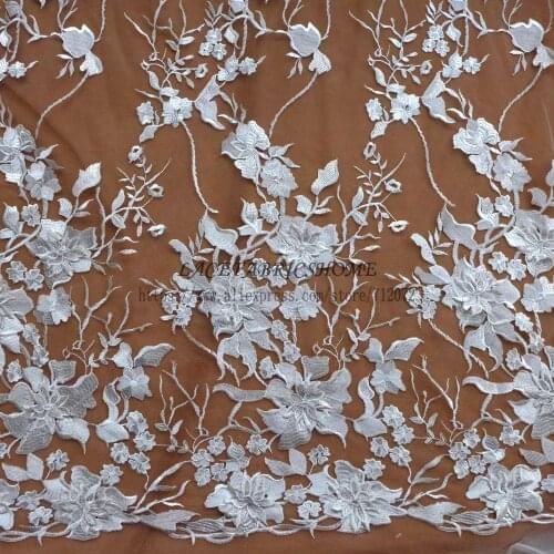 La Belleza off white lace,orange red lace fabric,Fashion style lace fabric wedding/evening dress lace fabric