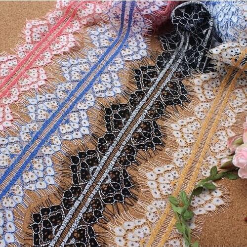 LASUI wide9.5 cm*3m=1 lot 4 Color French Style Eyelash Lace Trim DIY dress belt shoulder strap collar decorative accessories0293
