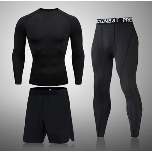Mens Sportswear Compression Suits Training Clothing Set Training Jogging Sports thermal underwear Running Workout Gym Tights