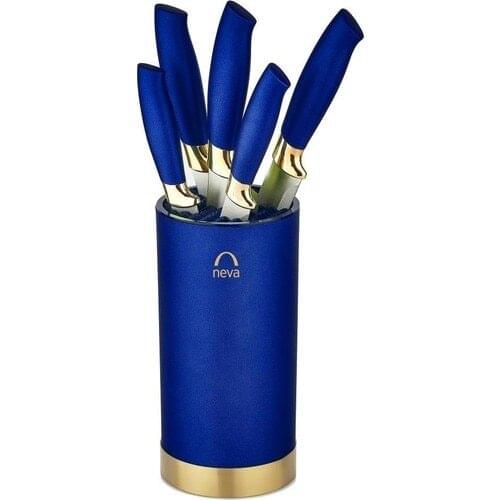 Neva N2713 Sweet Premium Phosphorescence Cylinder 6 Li Knife Set Standing Kitchen Knife Set