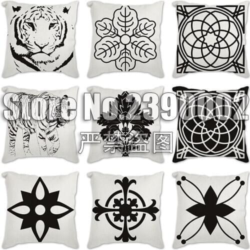 New Christmas Linen Cushion Cover Square Throw Flax Pillow Case Sofa Decorative Pillow Cover geometric tiger Pattern Pillowcase
