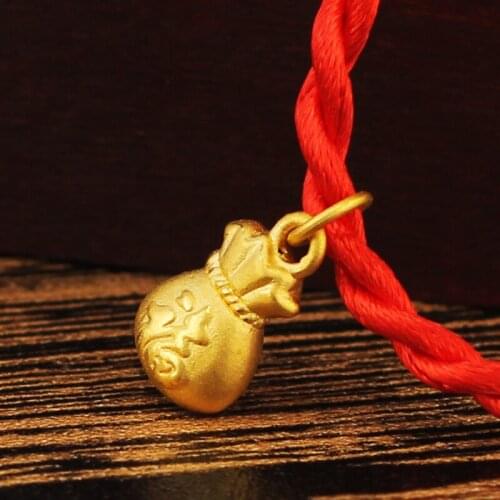 New Arrival 24K Yellow Gold Pendant Women 999 3D Yellow Gold FU Bag Pendant
