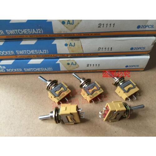Original new 100% button switch AJ21111 3pin 2gear rocker arm switch shaking head hole 6MM