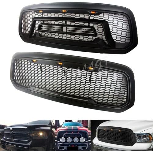 Car Front Grill Hood LED Light Upper Honeycomb Billet Faceflit For Dodge Ram 1500 2013 2014 2015 2016 2017 2018
