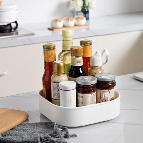 Hot Spice Rack Turntable Rotating Storage Box Cupboard Organizers And Storage Tray For Cabinet