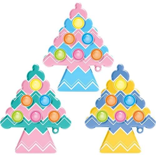 Christmas Tree Simple Dimple Toy Stress Relief Hand Sensory Toys for Kids Autism Special Need Baby Early Educational Training