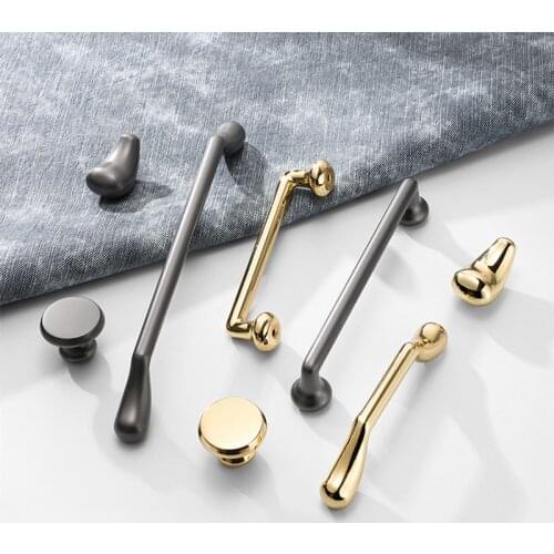 KK&FING New Design Bright Gold Zinc Alloy Kitchen Cabinet Door Handles Drawer Knobs Closet Handle Furniture Handle Hardware
