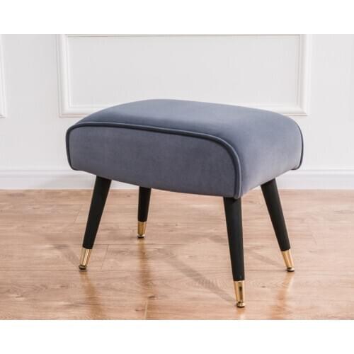 Removable Flannel Footstool Adult Small Stool Coffee Table Side Bench European Style