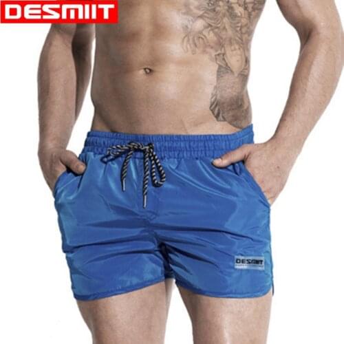 Promotion Mens Swimming Shorts Desmiit Swimwear Men Swim Shorts Nylon Swimsuit Waterproof Quick Dry Beach Bathing Trunks White