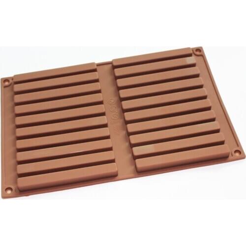 20 Bars 10cm Length Strips Biscuit Chocolate Cookies Baking Jelly Silicone Mold