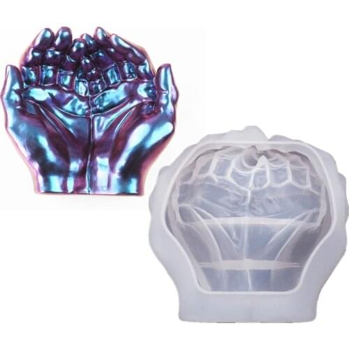 Double Hands Ashtray Crystal Epoxy Resin Mold Dish Casting Silicone Mould DIY Crafts Home Decorations Making Tool