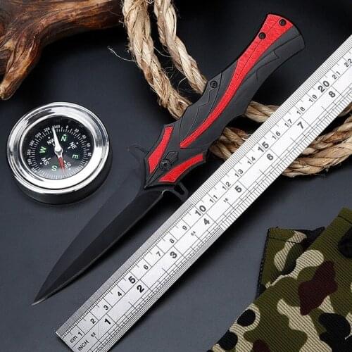 Aluminum Handle Double Color Oxidation Folding Knife Field Survival Multifunctional Outdoor Self-defense Cool EDC Hunting Knife