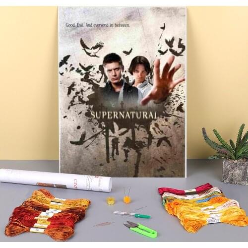Supernatural Printed Canvas 11CT Cross-Stitch Full Kit Embroidery DMC Threads Handicraft Painting Hobby Sewing Floss Wholesale