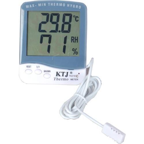 TA218c Humidity/Temperature Meter(sensing line) Thermo Hygro Clock Calendar