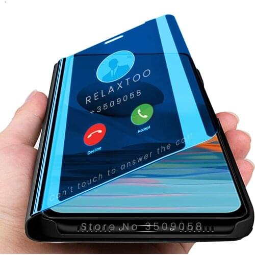 Smart mirror view window magnetic flip covers for xiaomi redmi note10 case on redmy note 10 pro 2021 6.67'' book stand coque