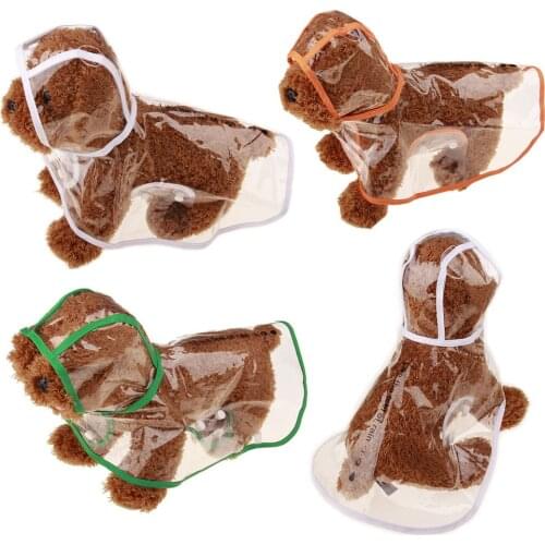 Waterproof Pet Raincoat Puppy Teddy Large Dog Rain Out Clothes Transparent Raining Coat Breathable Lightweight Dog Rain Poncho