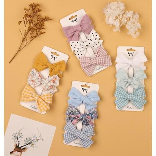 A2UB 4 Pcs Girls Cute Bowknot Hairpins Children Sweet Barrettes Hair Clips Headwear