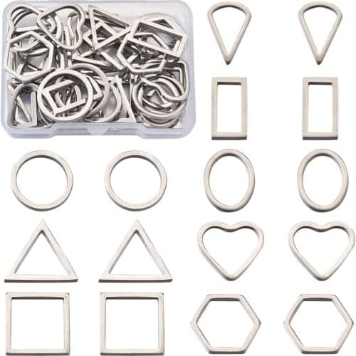 1 Box Stainless Steel Linking Rings Heart Star Moon for Jewelry Making DIY Pendants Findings Connectors Earrings Necklaces